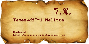 Temesvári Melitta névjegykártya
